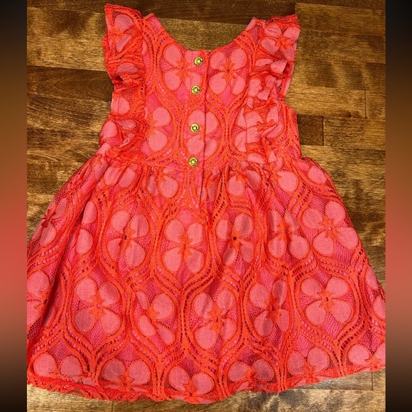 NWT Pink Lace Ruffle-Sleeve Dress 18 Months Osh Kosh’s Genuine Kid, Barbie pink - Picture 8 of 10